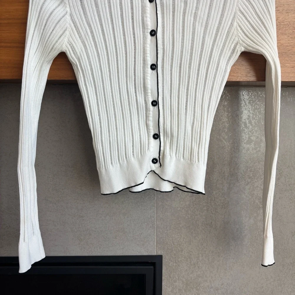 Pinko Long Sleeves Cable Cardigan, Size XS